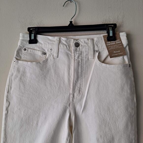 NWT Madewell The Perfect Vintage Jeans Tapered Leg Tile White Women's Size 23 - Picture 7 of 14
